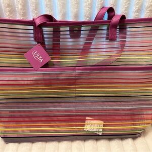 Ulta Beauty Vibrant Striped Tote